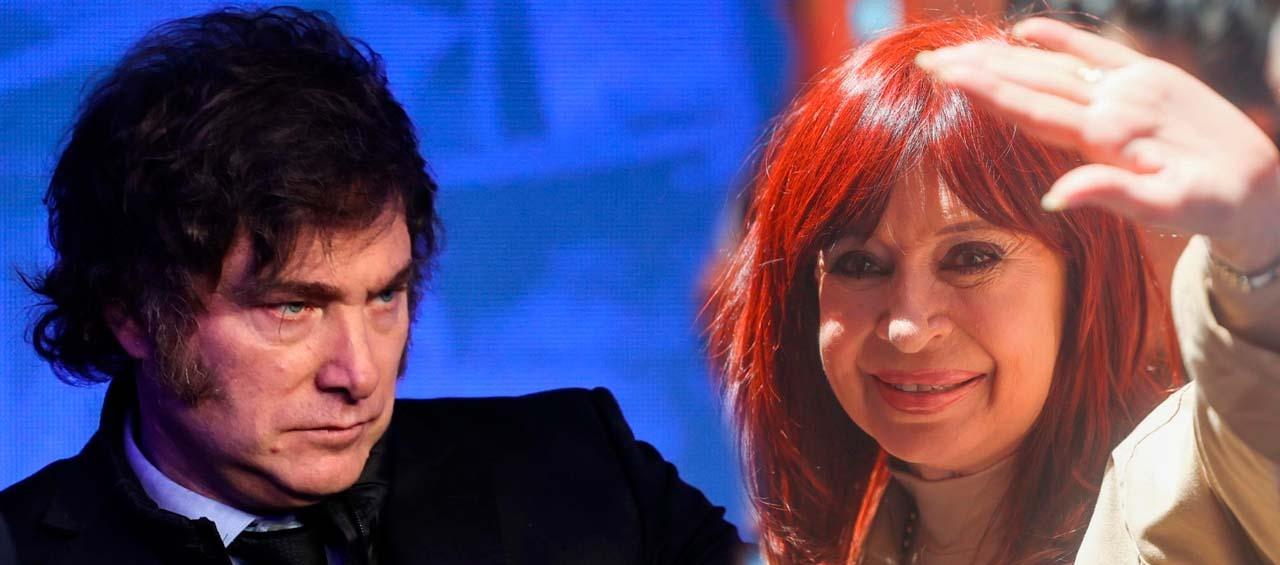 Javier Milei y Cristina Fernández.