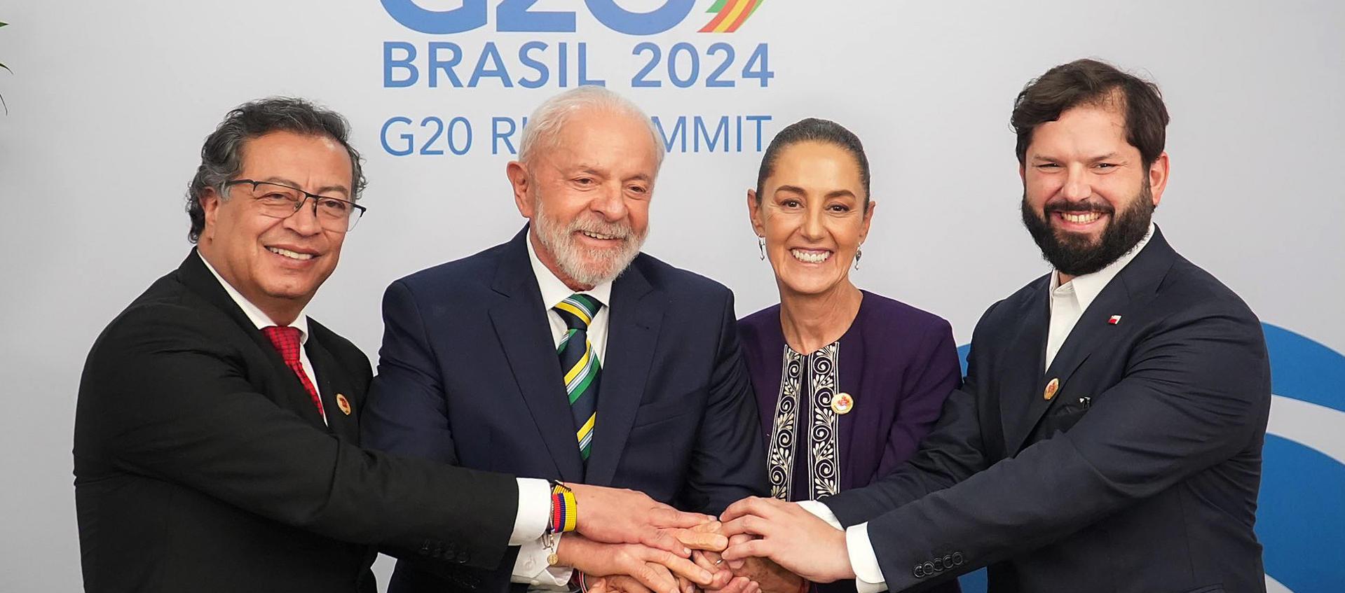 Los presidentes de Colombia, Brasil, México y Chile. 