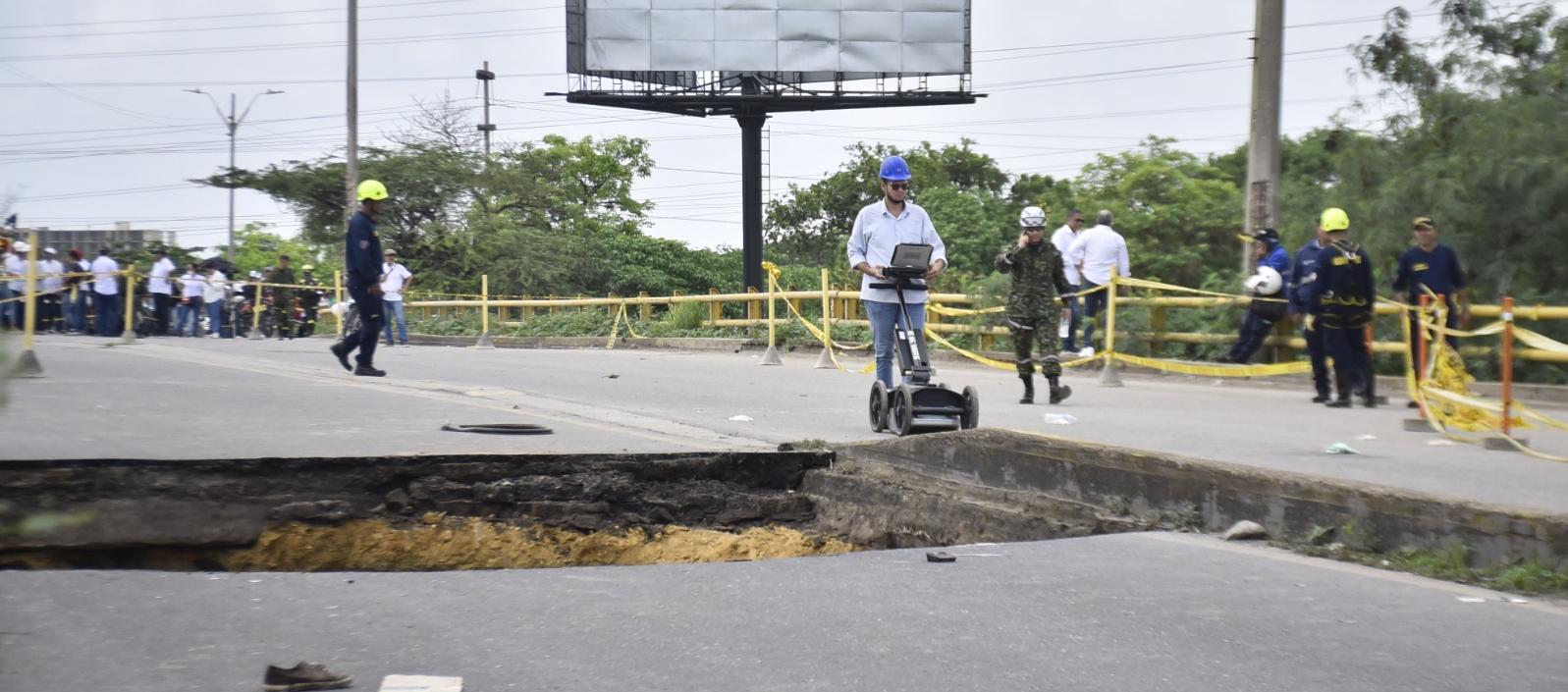 Puente de la Calle 30 después de la tragedia.