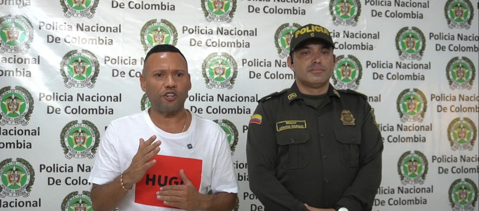 El jefe de la Oficina de Seguridad y Convivencia Ciudadana de Puerto Colombia, Saúl Leiva, y el mayor Leonardo Rodríguez.