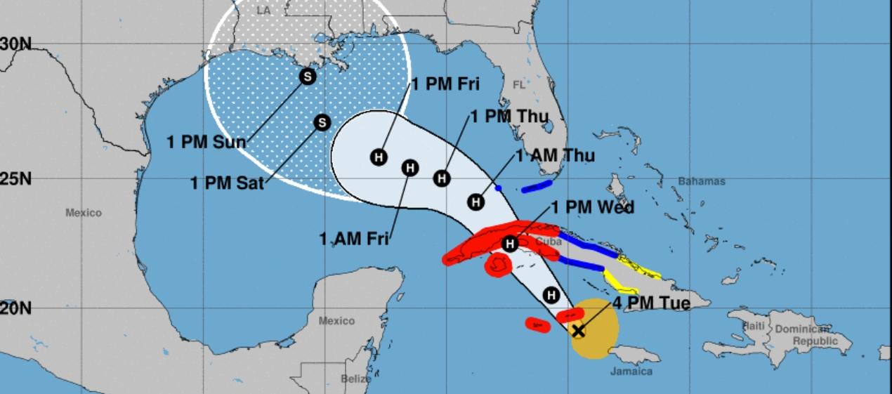 La tormenta tropical Rafael tocaría tierra en Cuba como un huracán. 
