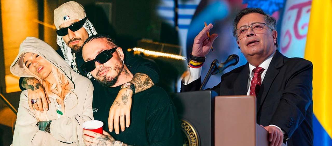 Karol G, Maluma, J Balvin y Gustavo Petro, Presidente de Colombia. 