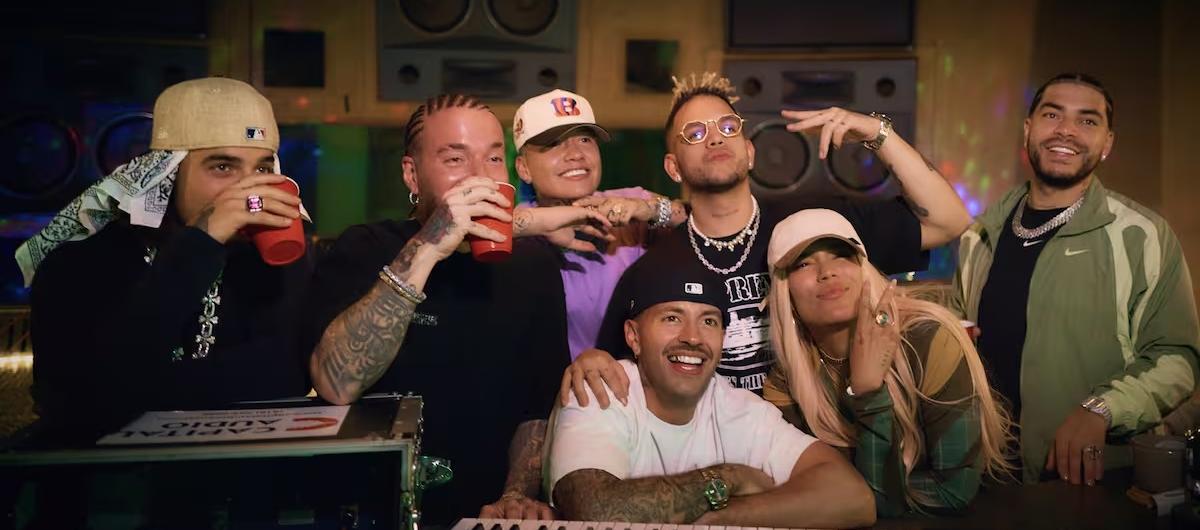 Maluma, J Balvin, Blessd, Ovy on the drums, Feid, Karol G y Ryan Castro. 