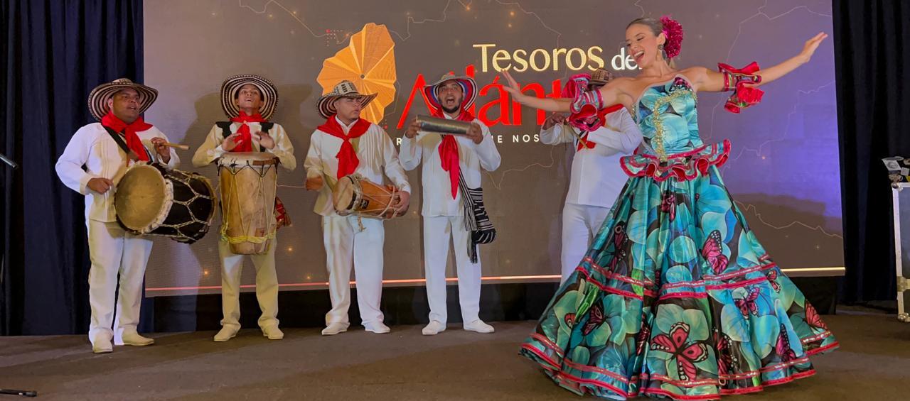 La reina del Carnaval de Barranquilla, Tatiana Angulo, en el lanzamiento del proyecto 'Tesoros del Atlántico'. 