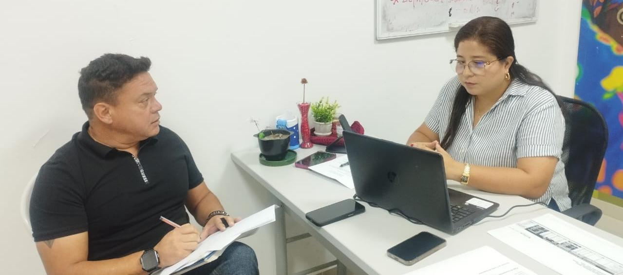 Alcaldesa Alcira Sandoval durante la reunión virtual con el Ministerio de la Defensa.