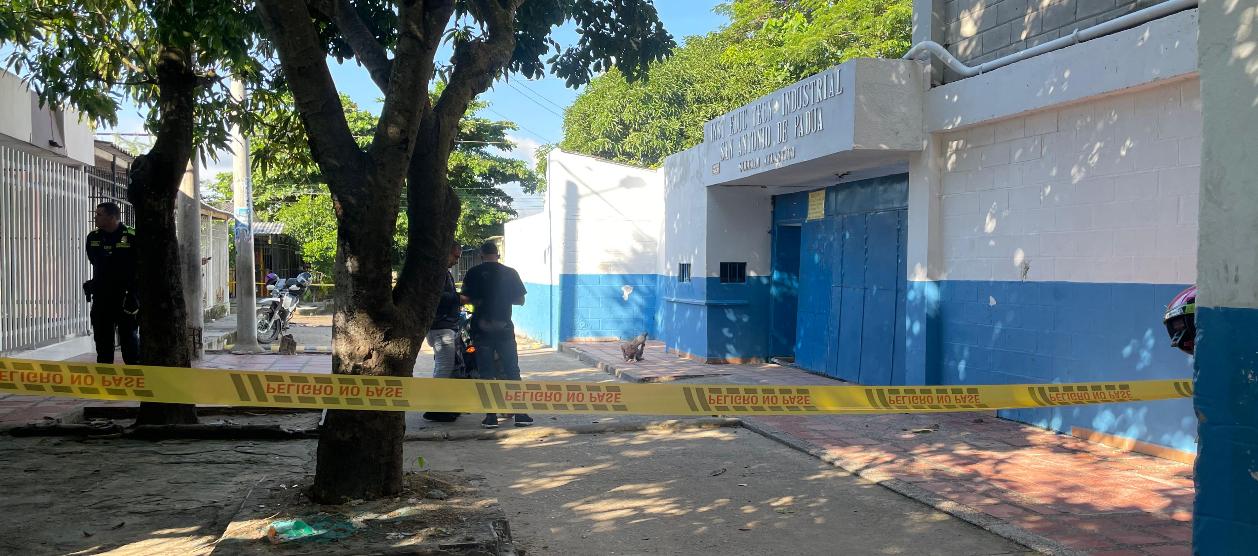 Colegio San Antonio de Padua, en Soledad, tras el atentado. 