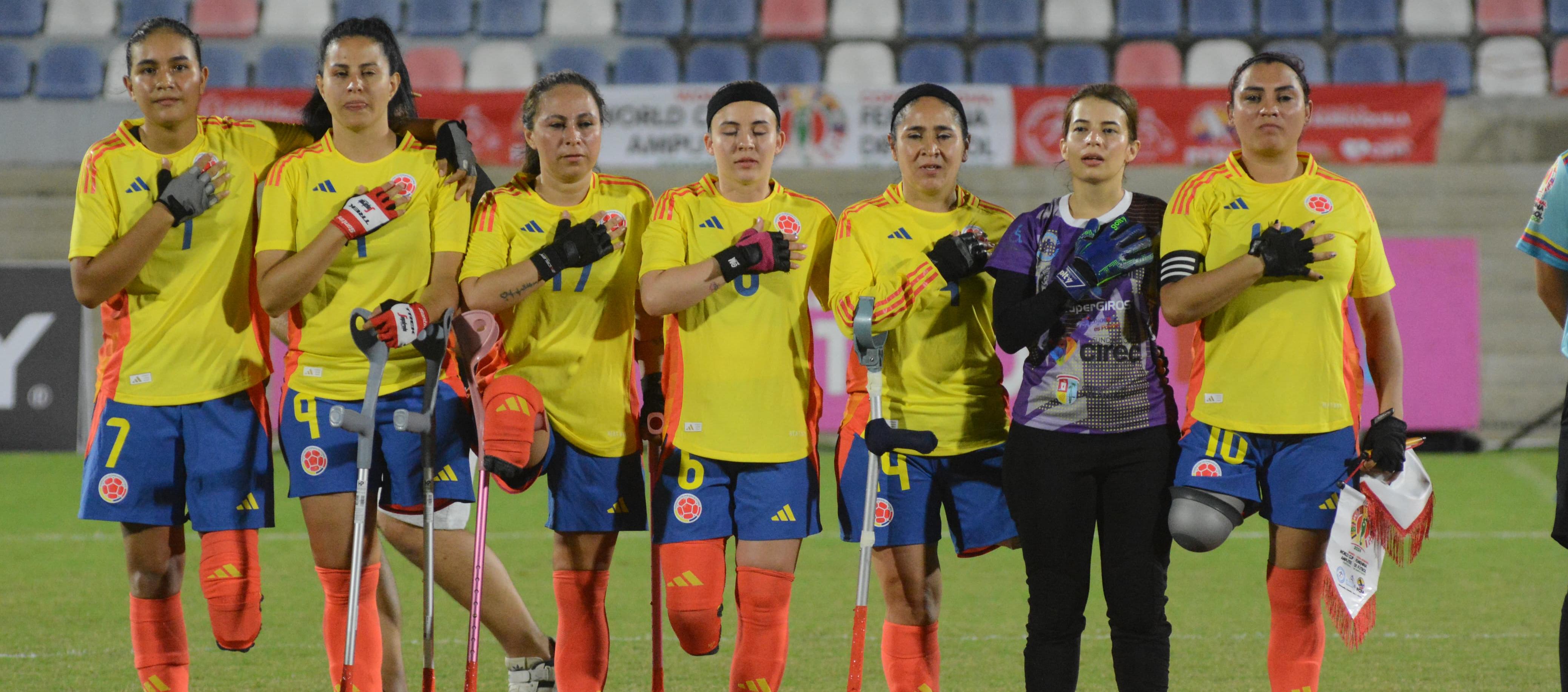 Jugadoras de la Selección Colombia deFútbol para Amputados.