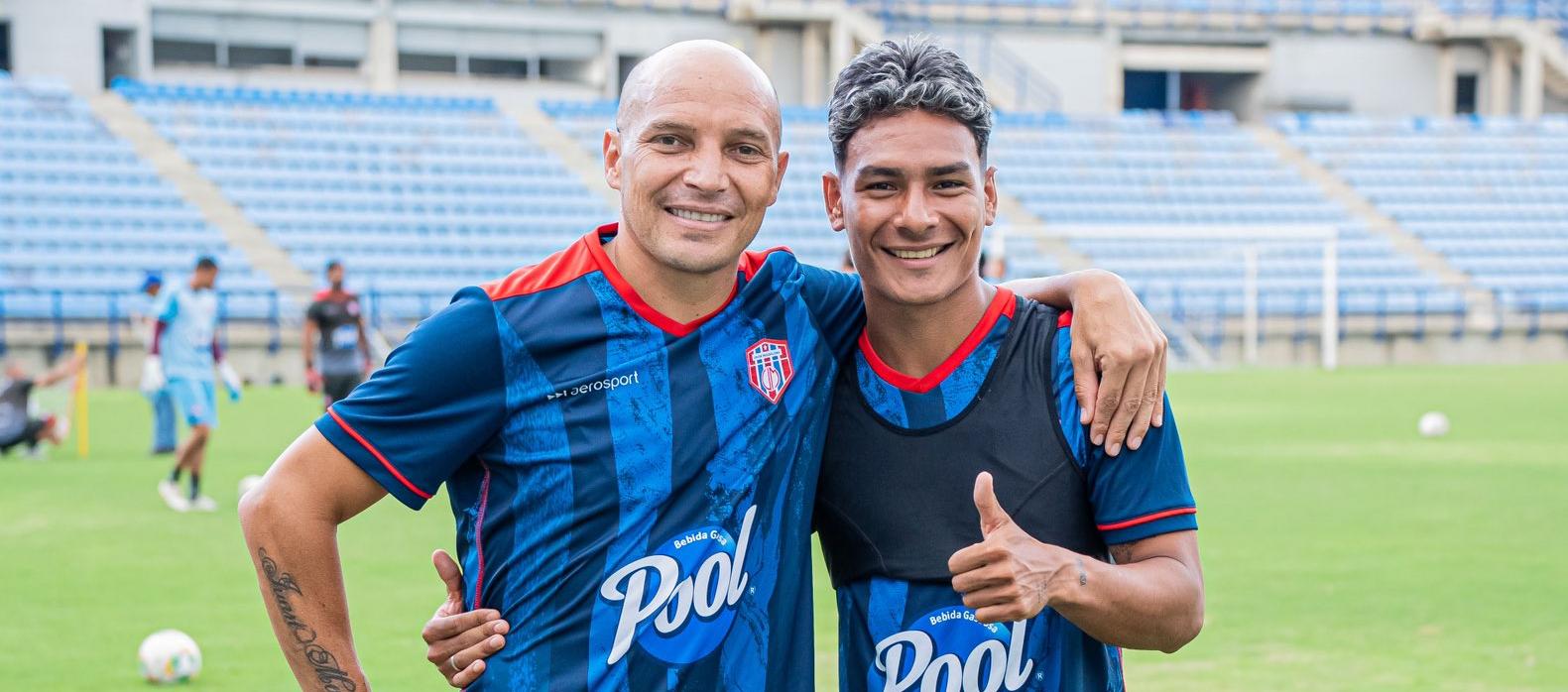 Andrés 'Pecoso' Correa y Jannenson Sarmiento, jugadores del Unión Magdalena.  