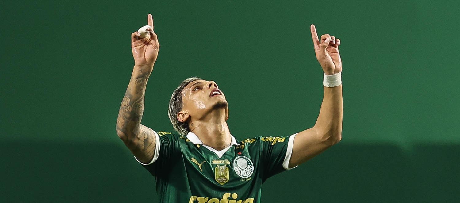 Richard Ríos tras marcar el descuento de Palmeiras ante Botafogo.