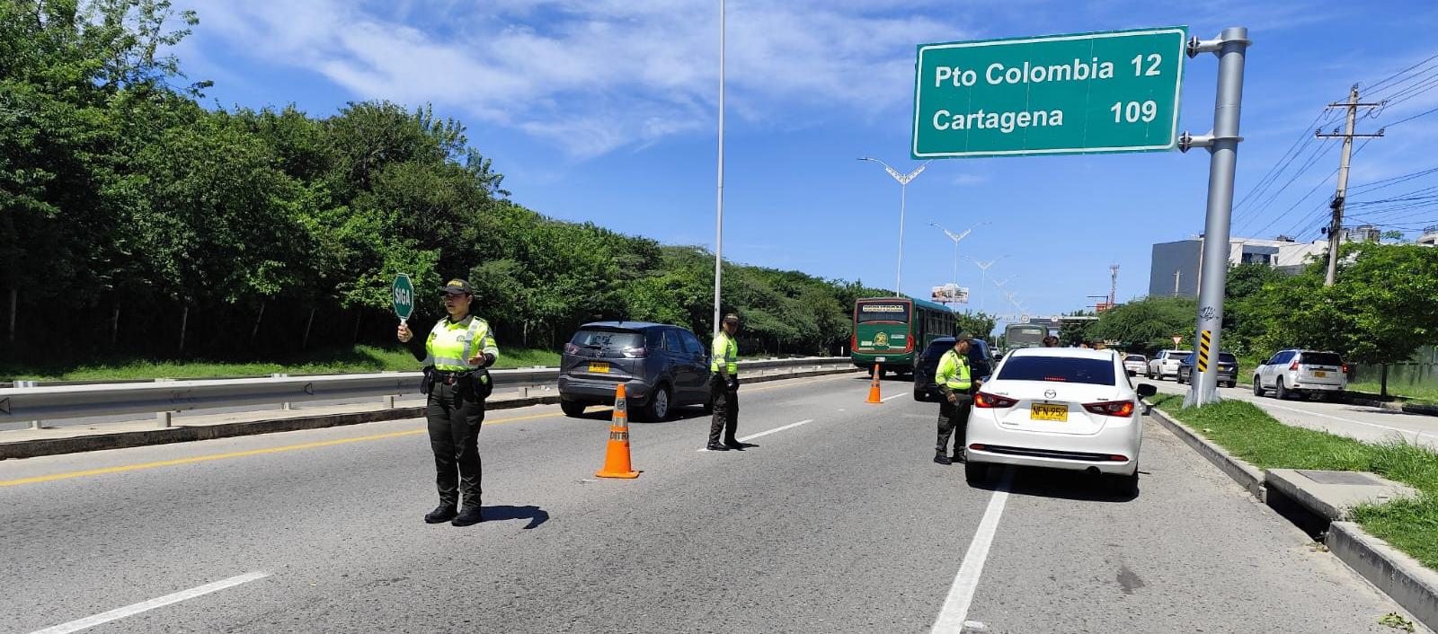 Controles en vías de Barranquilla. 