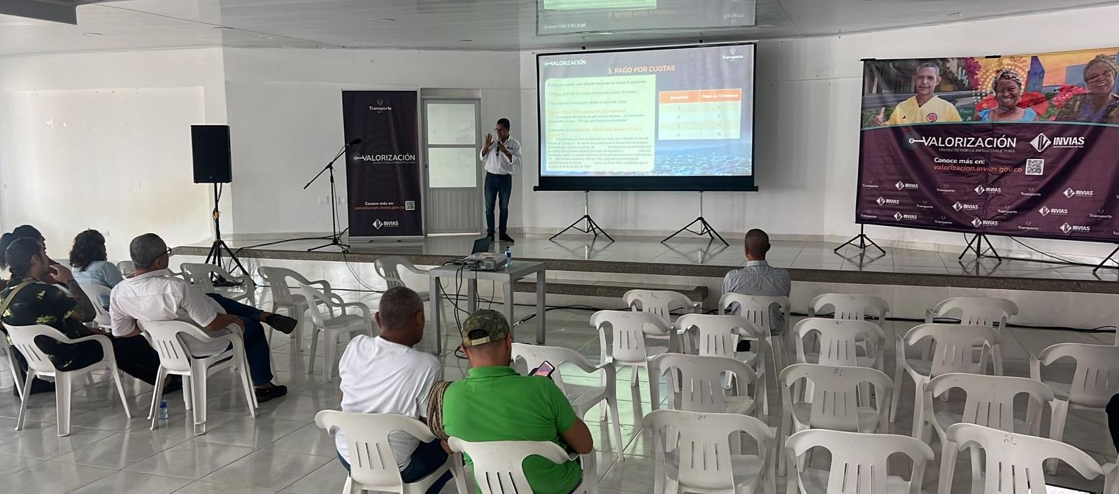 Aspecto de la jornada de socialización del proyecto de valorización en Juan de Acosta