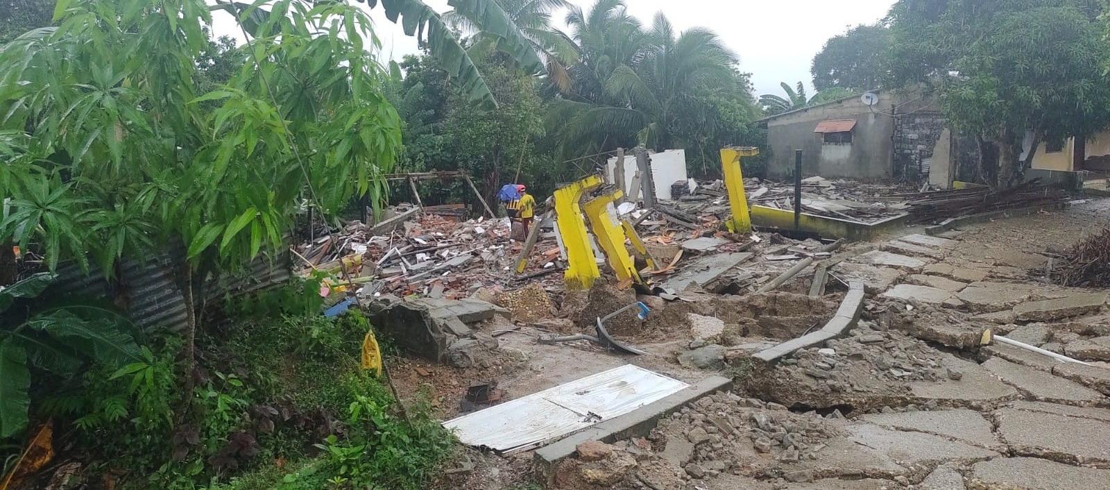 Zona en donde ocurrió la emergencia por deslizamientos en Piojó. 