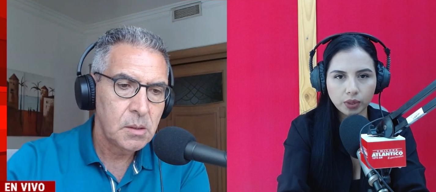 Jorge Cura / Lorena Lamilla, en el estudio de Atlántico en Noticias.