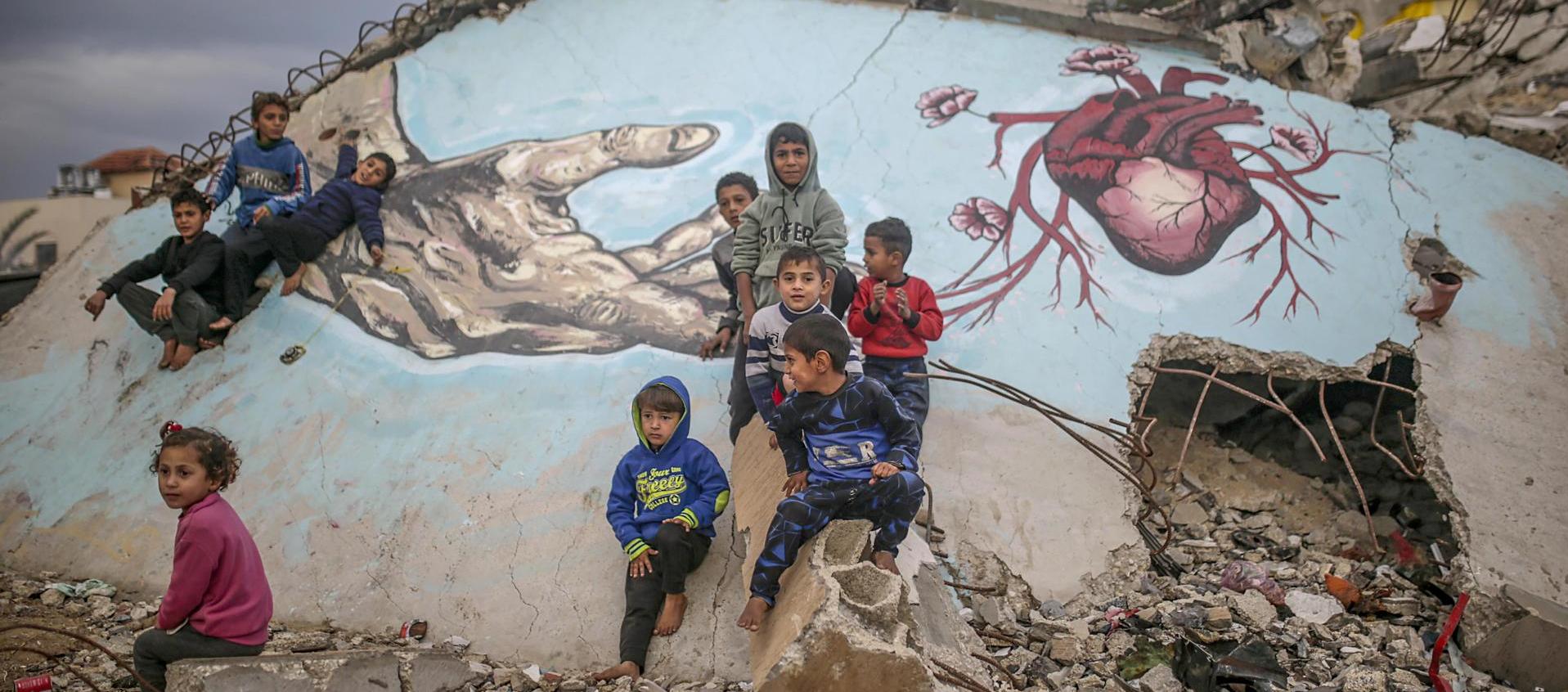 Niños afectados por la guerra.