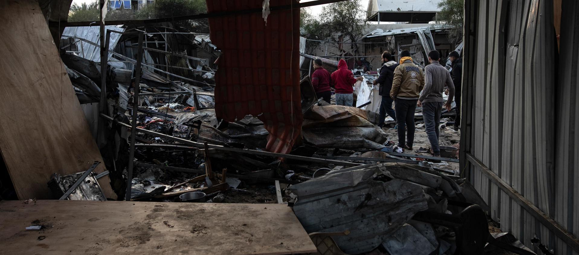 Daños en el sur de Gaza.