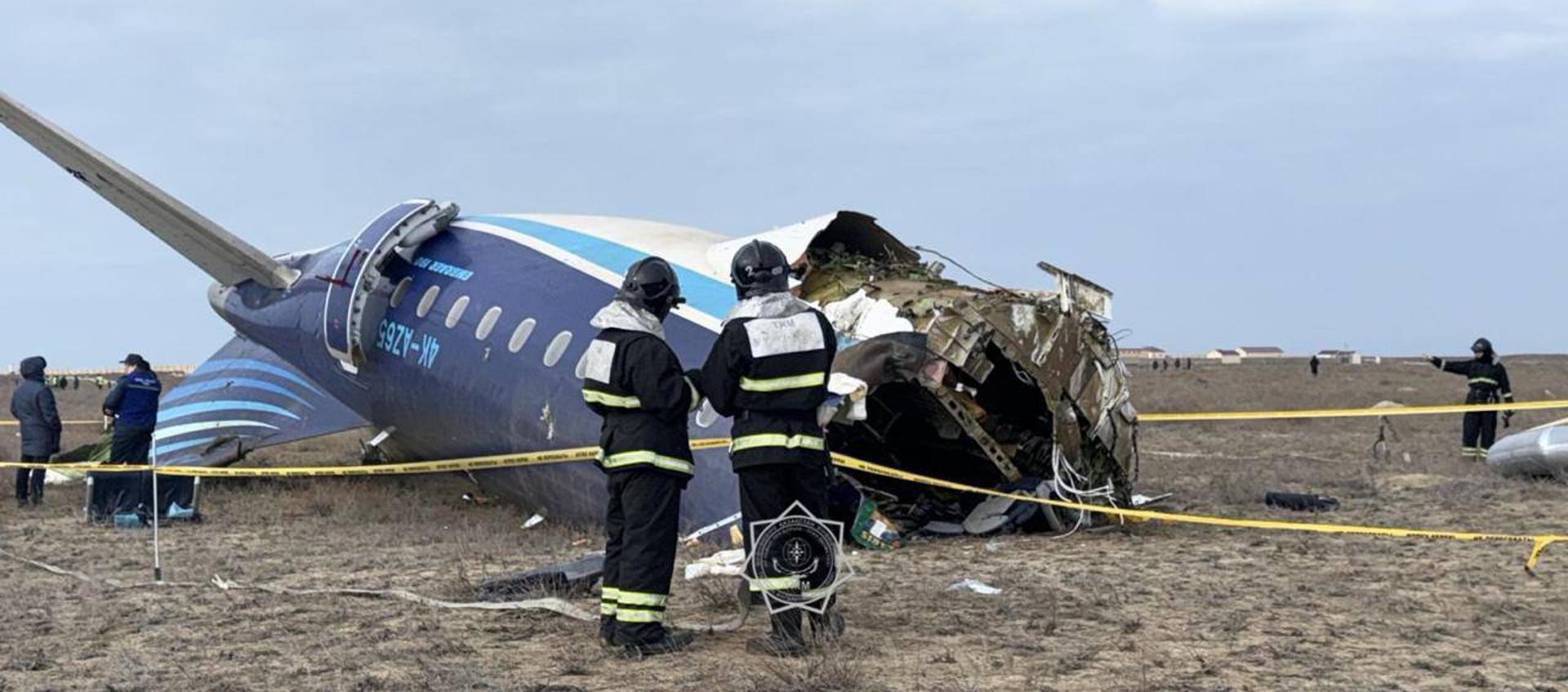 Avión siniestrado en Kazajistán. 