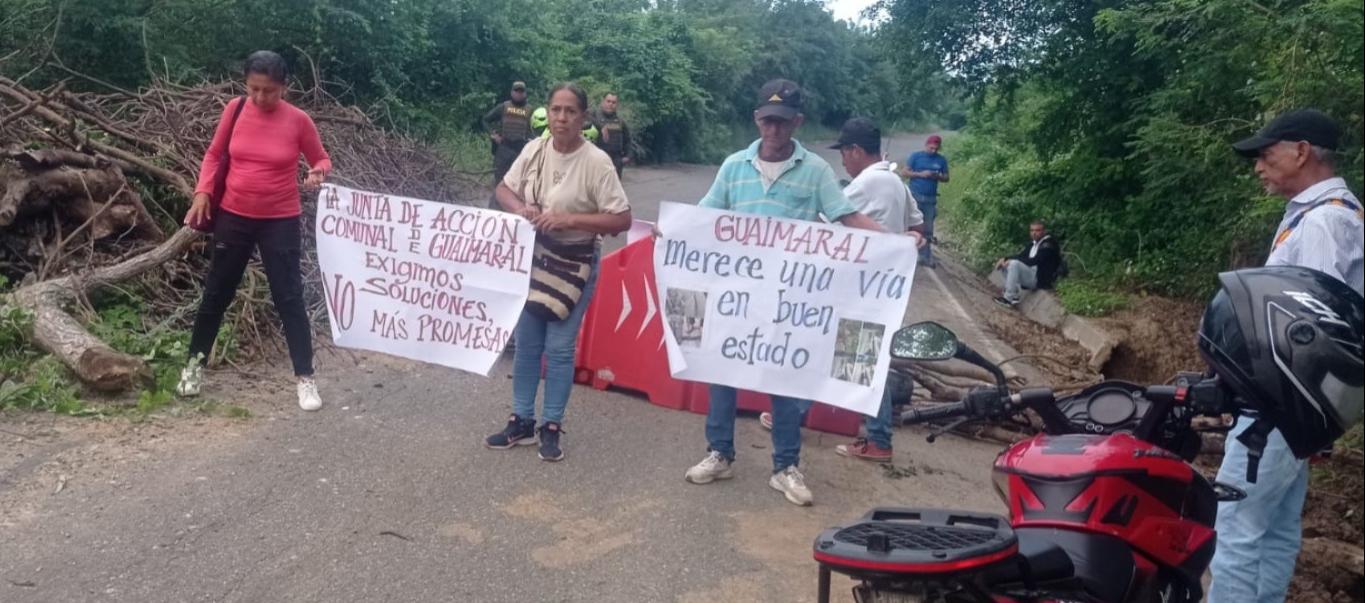 Bloqueo de vías este martes en el departamento del Atlántico. 