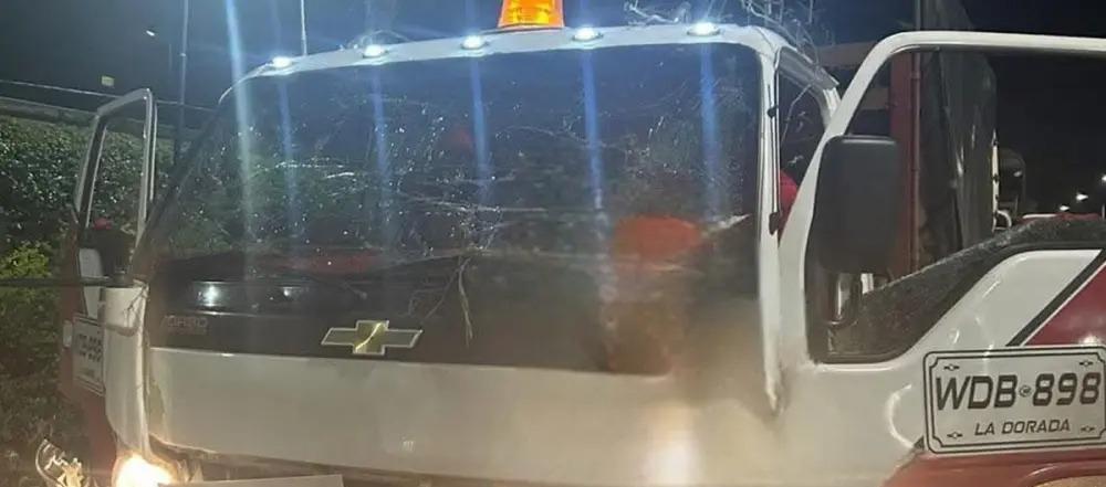 Así quedó el camión.