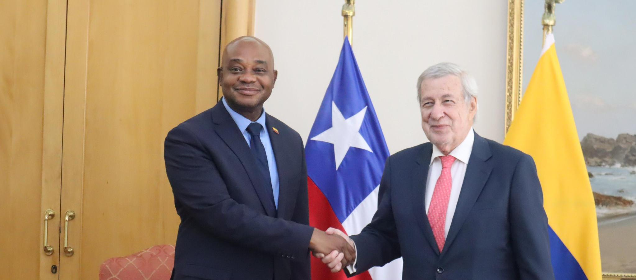 Los cancilleres de Colombia y Chile.