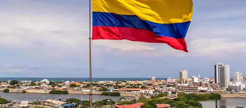 Imagen de la bandera de Colombia. 