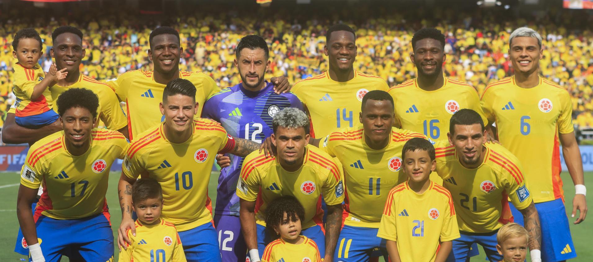 Alineación de Colombia en un partido de Eliminatoria en Barranquilla.