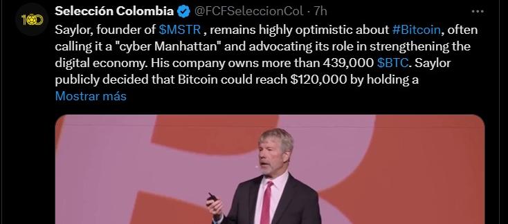 El trino que dejaron fijado en la cuenta de la Selección Colombia.