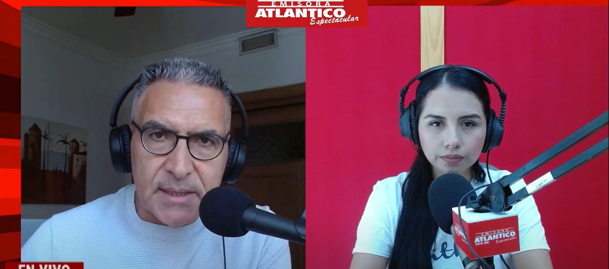 Jorge Cura / Lorena Lamilla, en el estudio de Atlántico en Noticias.