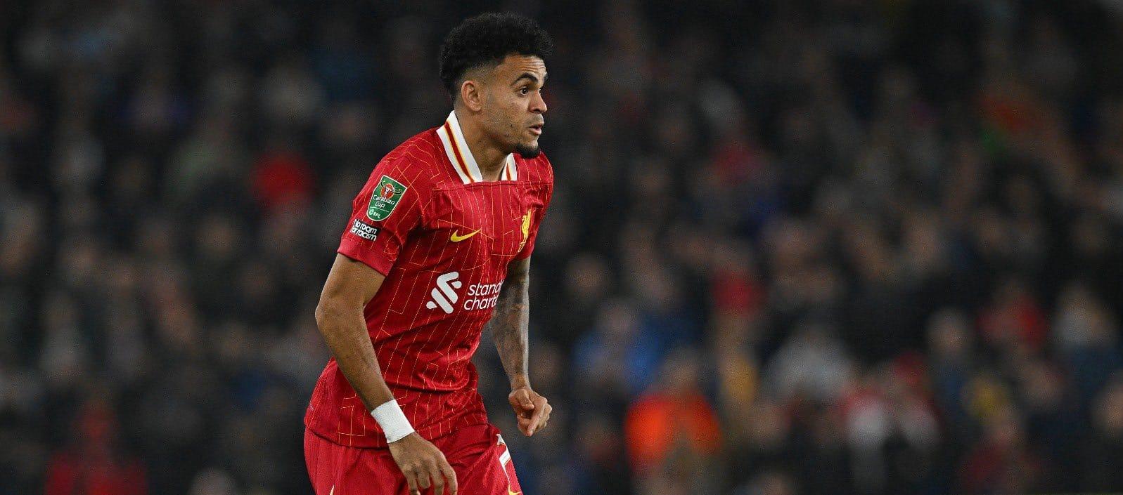 Luis Díaz en un partido con Liverpool esta temporada.