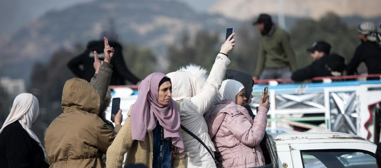 La celebración en las calles de Damasco.