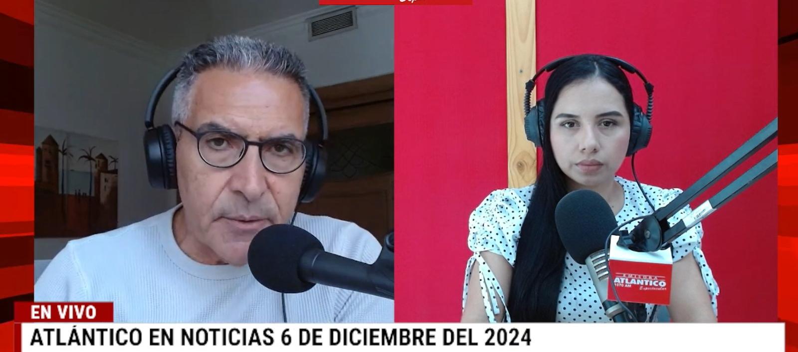 Jorge Cura / Lorena Lamilla, en el estudio de Atlántico en Noticias.