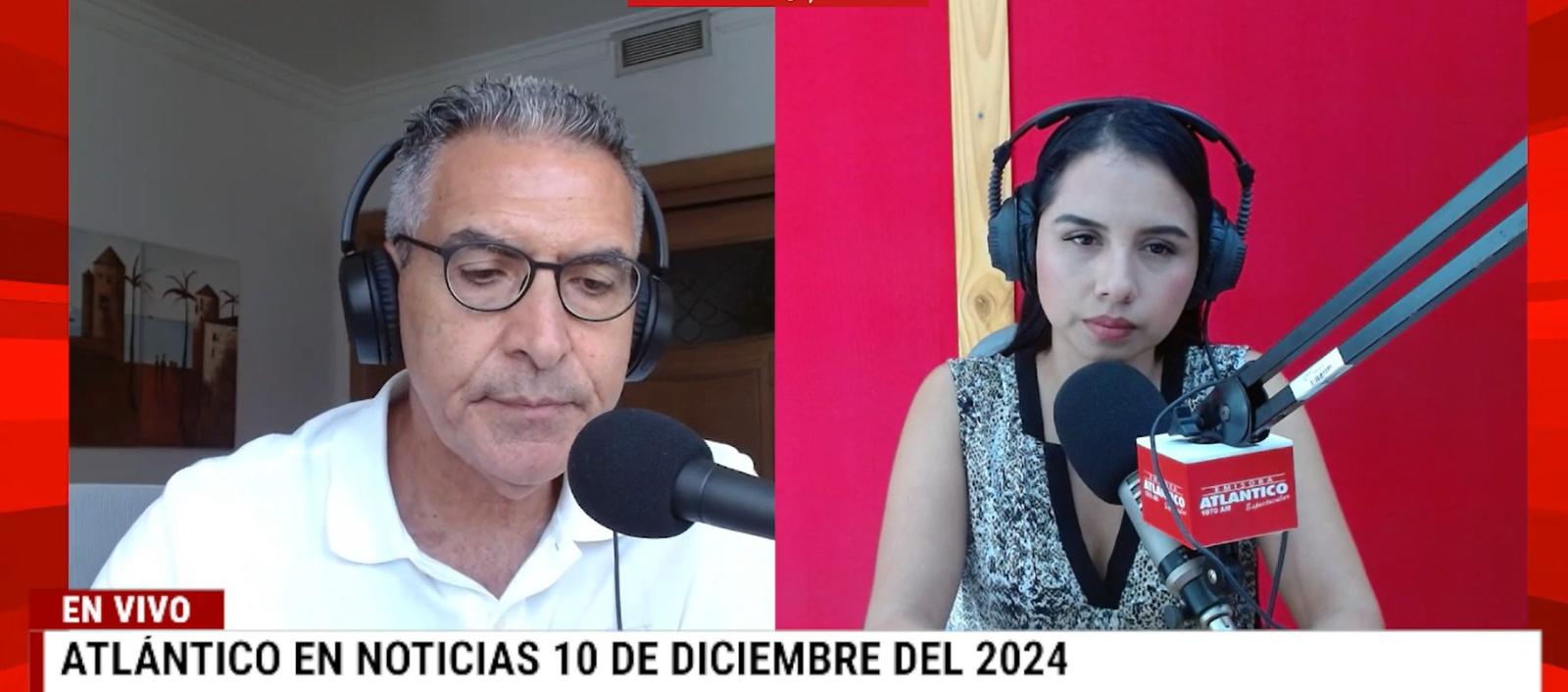 Jorge Cura / Lorena Lamilla, en el estudio de Atlántico en Noticias.