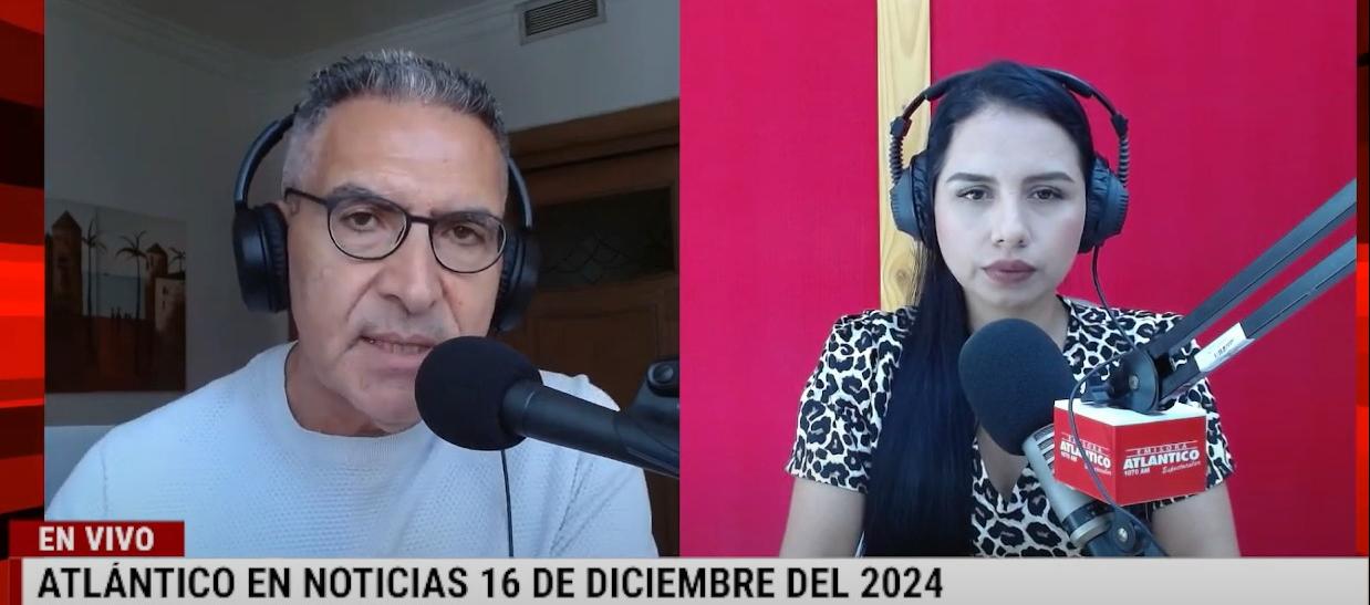 Jorge Cura / Lorena Lamilla, en el estudio de Atlántico en Noticias.