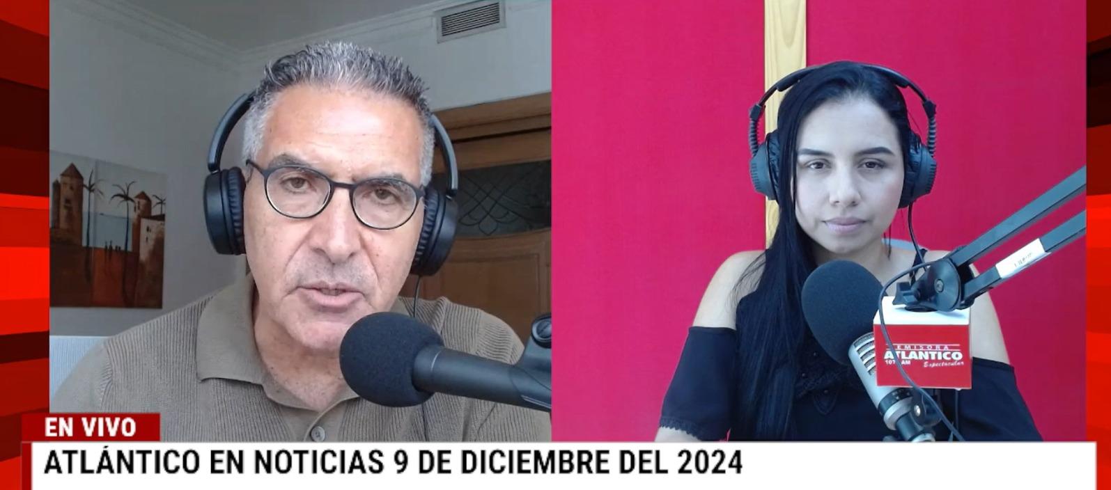 Jorge Cura / Lorena Lamilla, en el estudio de Atlántico en Noticias.