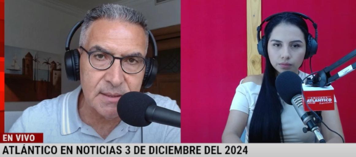 Jorge Cura / Lorena Lamilla, en el estudio  de Atlántico en Noticias.