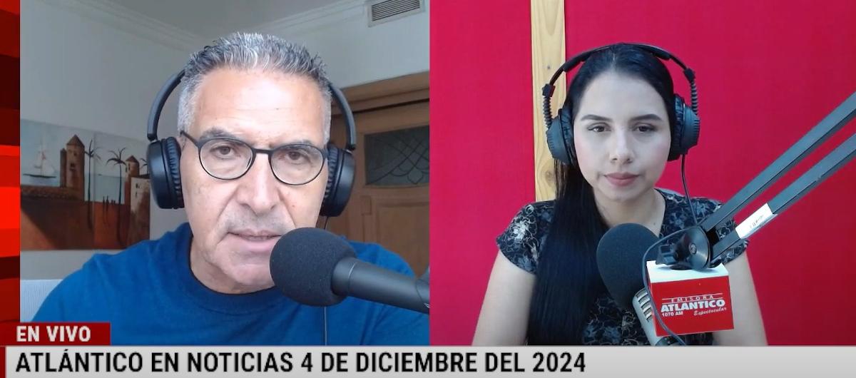 Jorge Cura / Lorena Lamilla, en el estudio de Atlántico en Noticias.