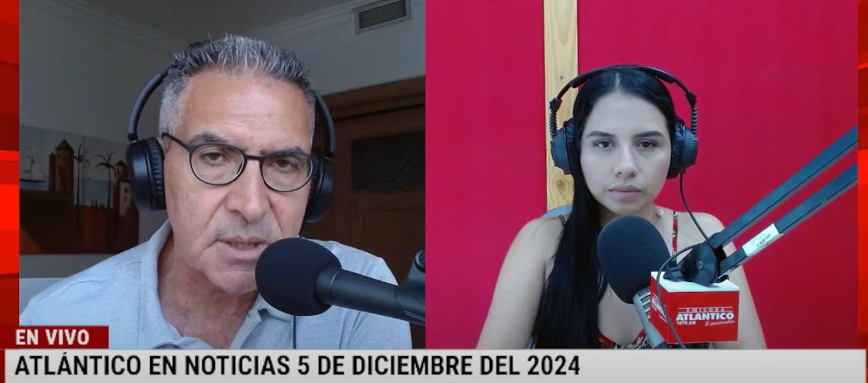 Jorge Cura / Lorena Lamilla, en el estudio de Atlántico en Noticias.