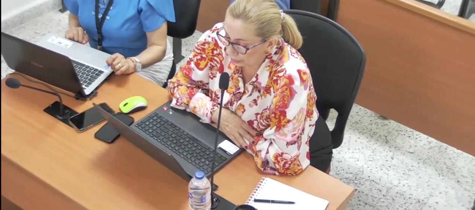 La fiscal Lucy Marcela Laborde , en audiencia