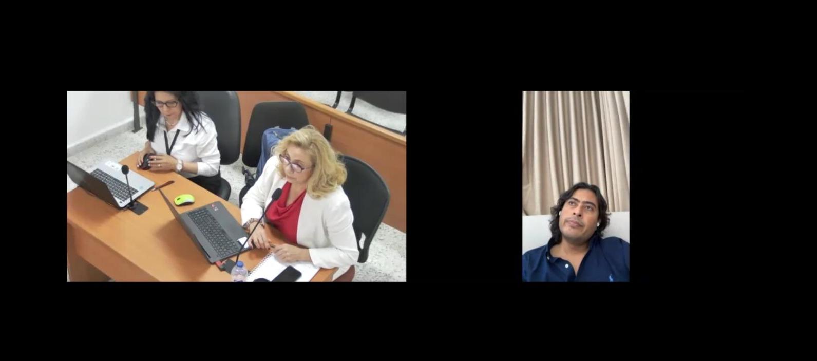 Nicolás Petro en la sesión de la audiencia preparatoria de juicio, este miércoles.