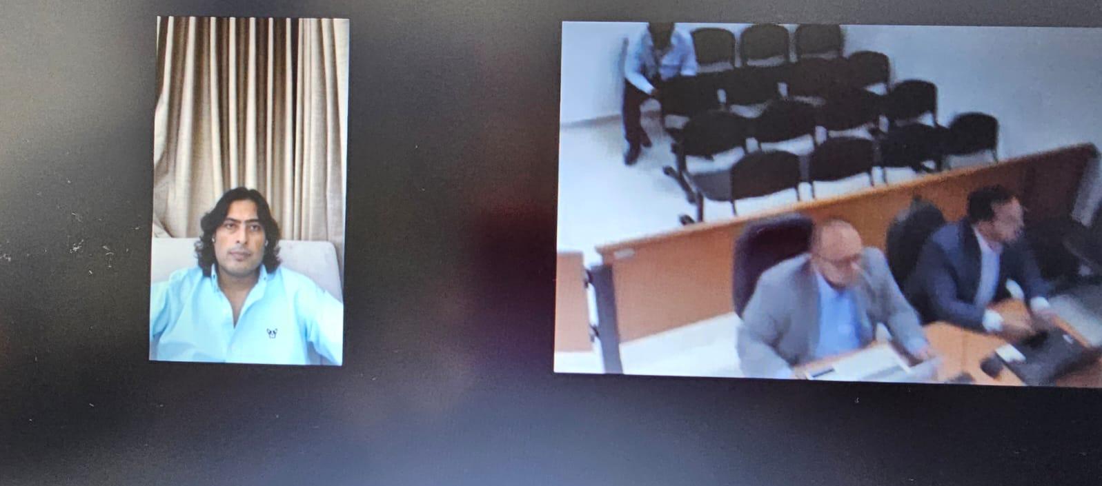 Nicolás Petro, en presentación virtual en audiencia preparatoria de juicio.