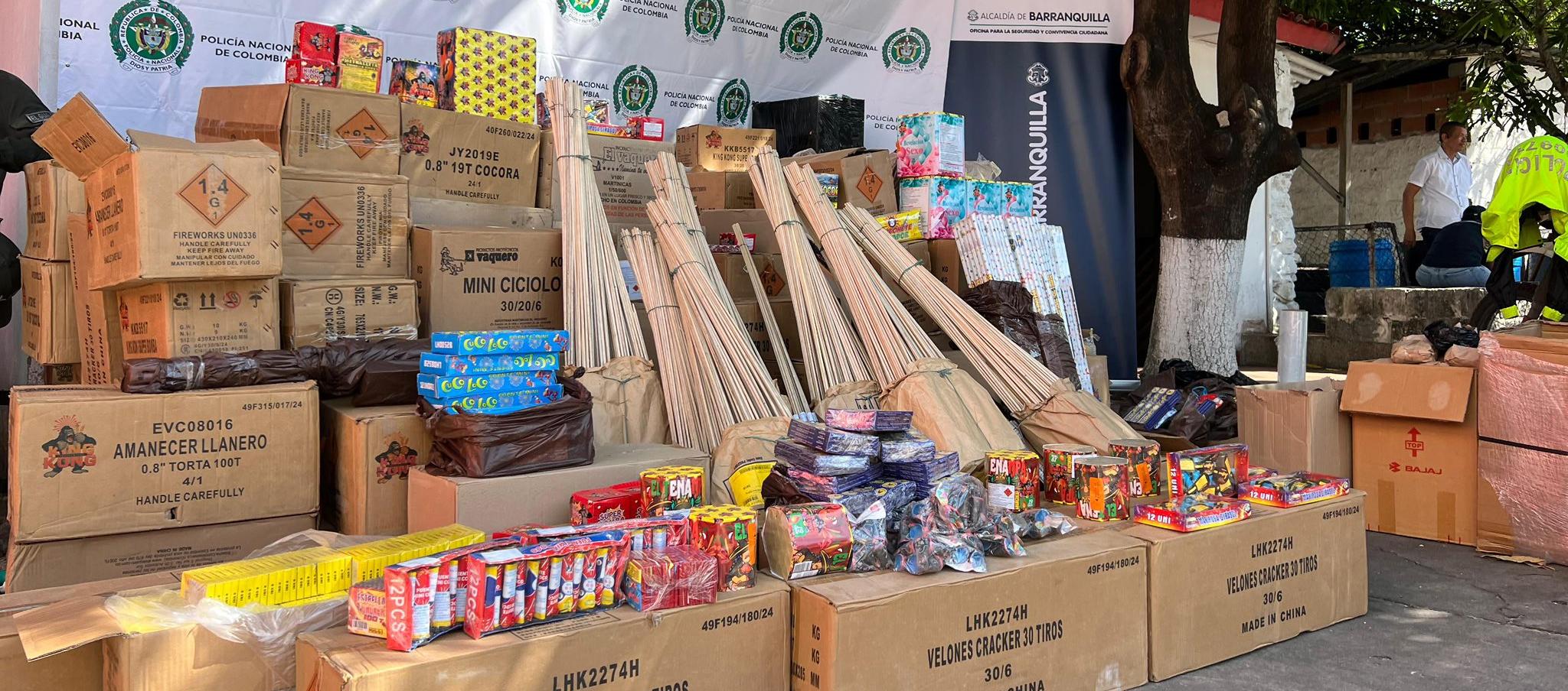 Pólvora incautada por las autoridades. 