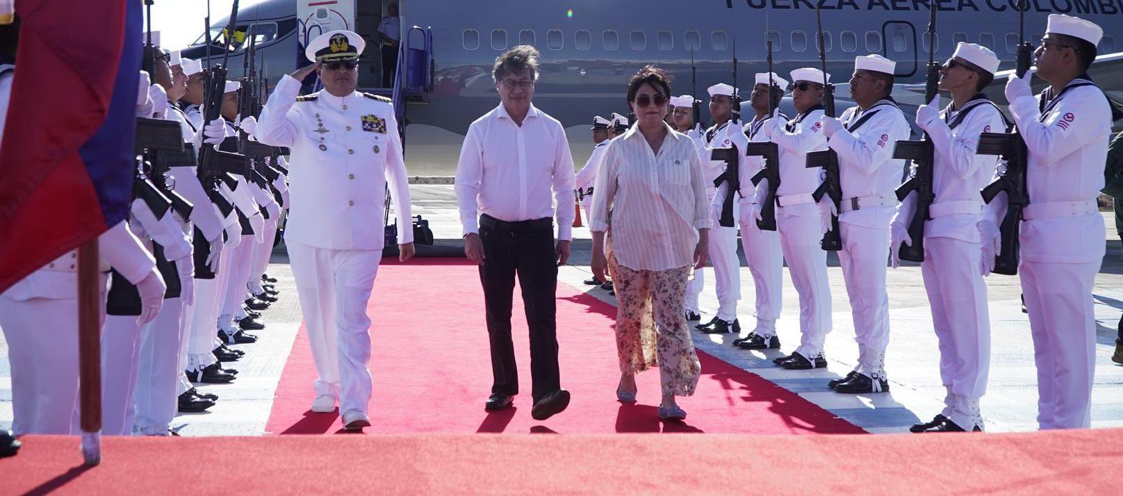 La llegada del Presidente Gustavo Petro.