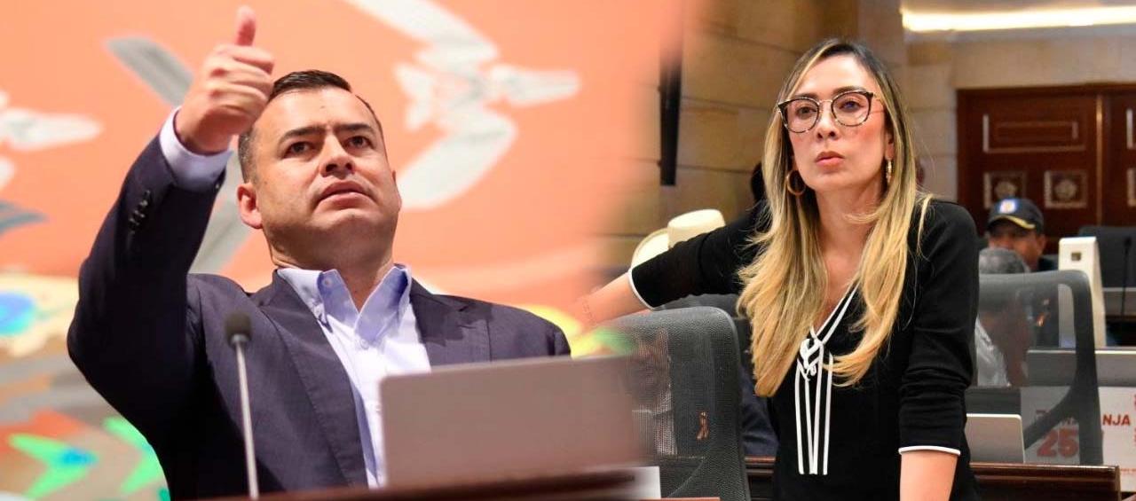 El presidente de la Cámara, Jaime Raúl Salamanca, y la congresista Katherine Miranda.