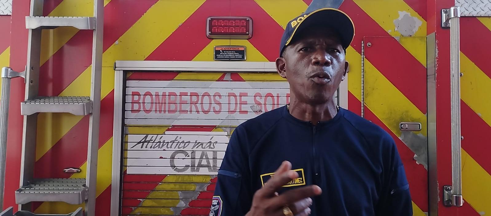 Teniente Alexander Martínez, comandante del Cuerpo de Bomberos de Soledad.