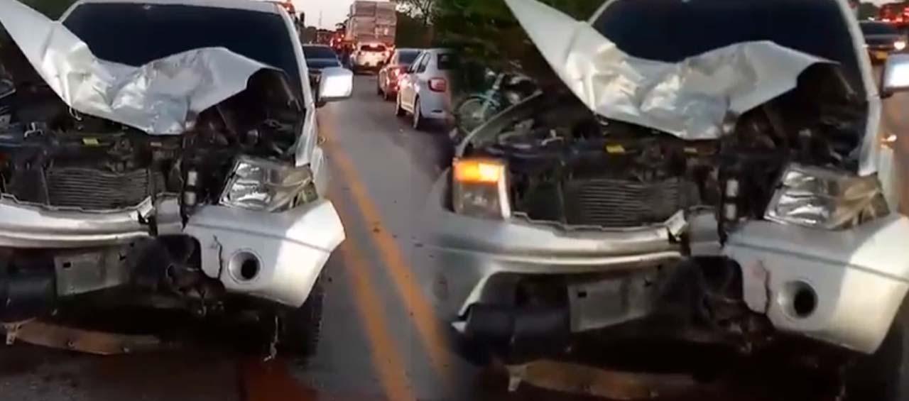 Así terminó la camioneta.
