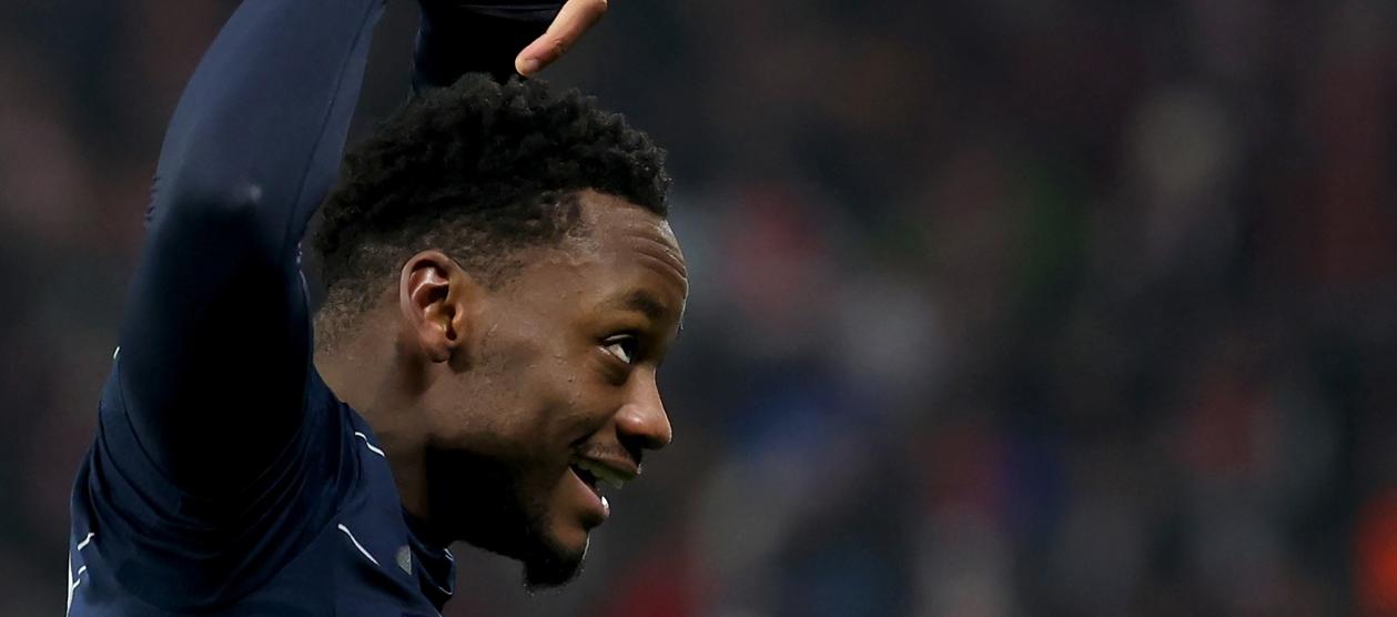 Jhon Jáder Durán celebra su gol contra el Leipzig.