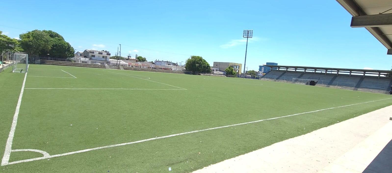 Cancha de fútbol del polideportivo de Hipódromo, en Soledad. 