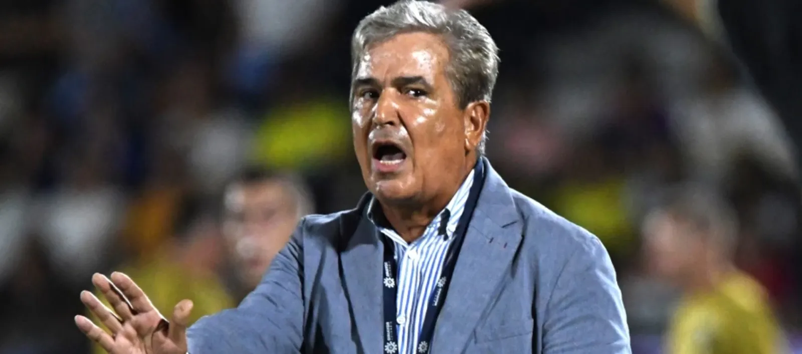 Jorge Luis Pinto, técnico del Unión Magdalena, en el partido contra Llaneros.