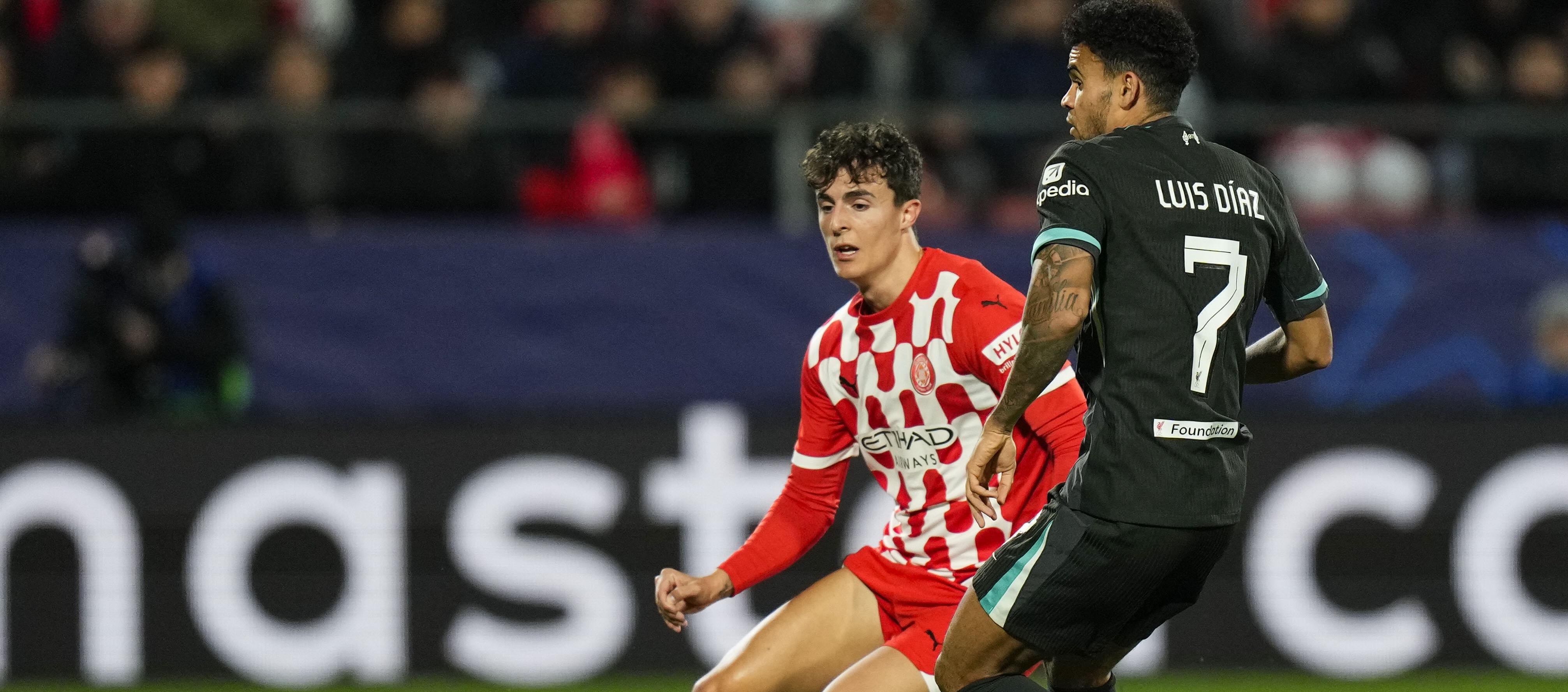 El colombiano Luis Díaz durante el partido contra el Girona. 