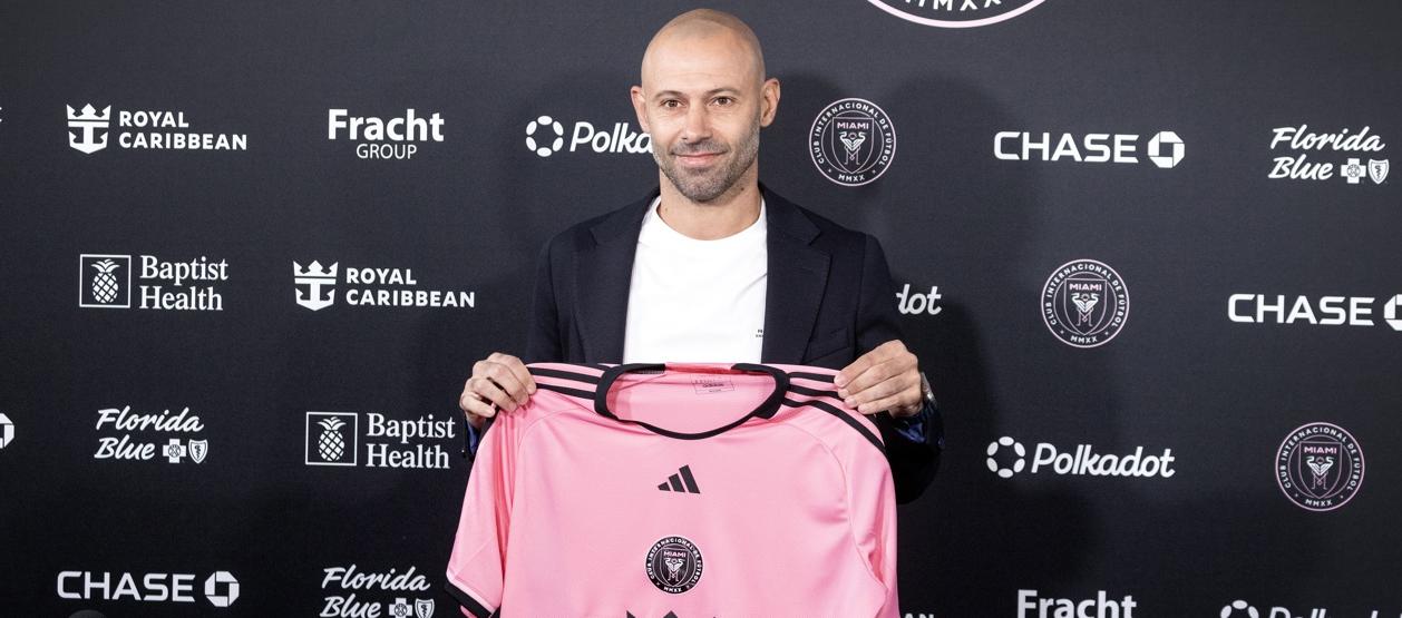 Javier Mascherano durante su presentación oficial como nuevo entrenador del Inter Miami.