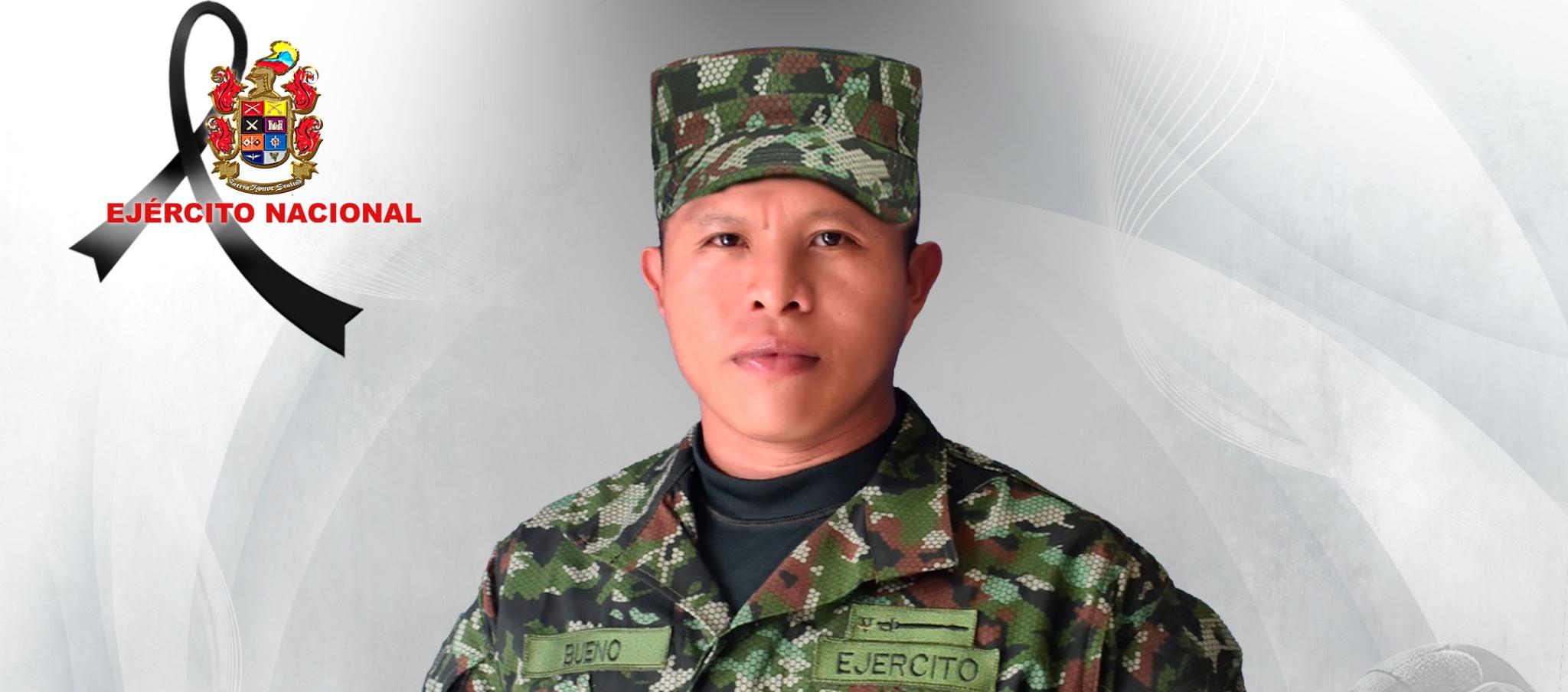 Soldado muerto tras la activación de la mina antipersonal. 